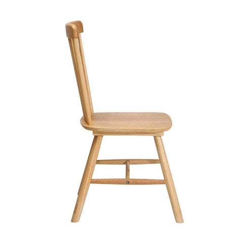 2x Dining Chairs Minimalist Vertical Back Wooden