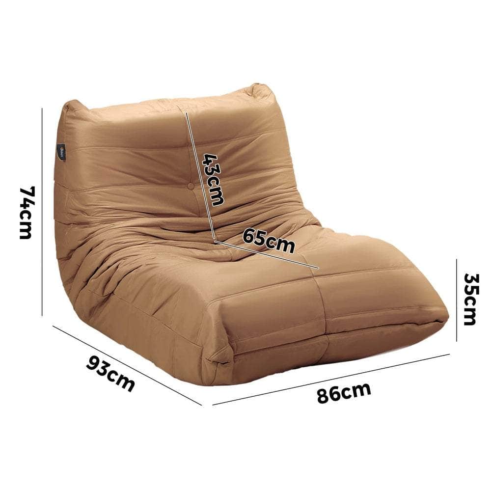 2X Floor Sofa Lounge Caterpillar Couch Single Pouffe