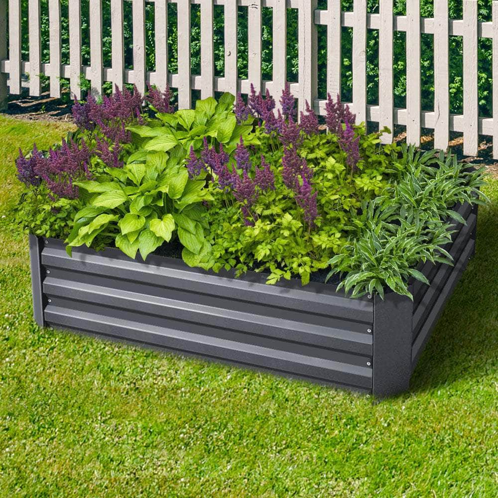 2x Garden Bed 120x90cm Planter Box Raised Container Galvanised Herb