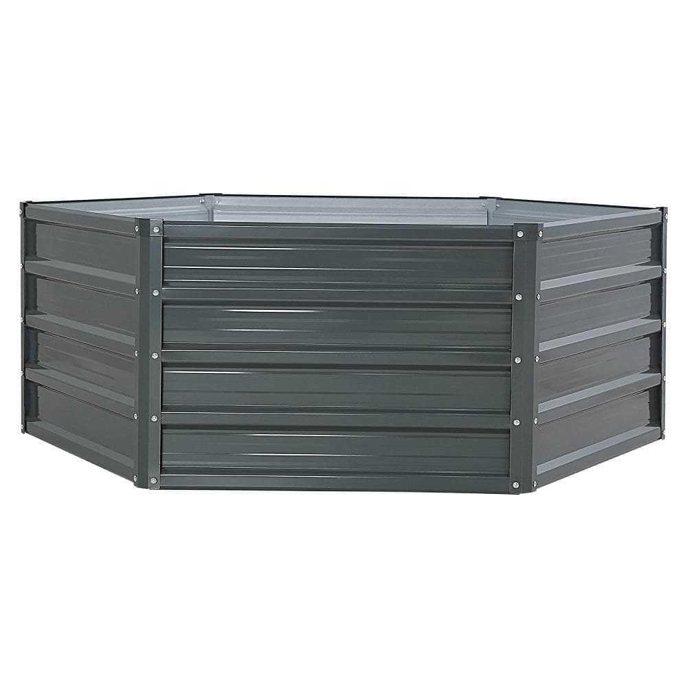 2x Garden Bed 130x130x46cm Planter Box Raised Container Galvanised