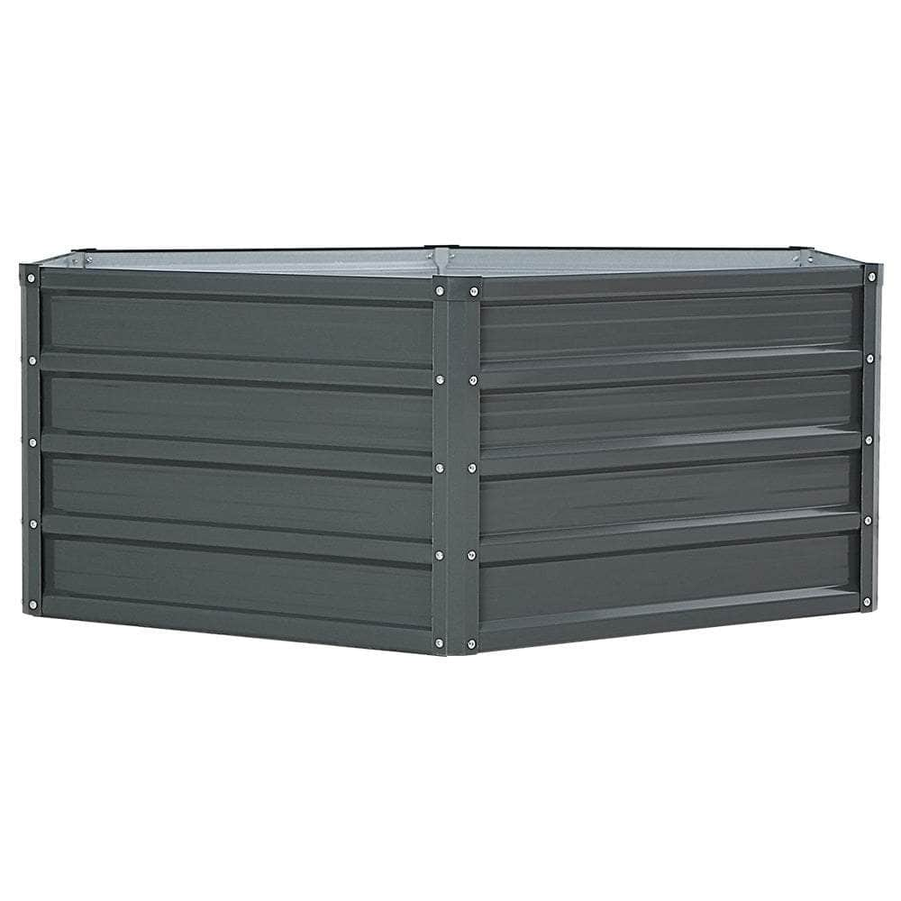 2x Garden Bed 130x130x46cm Planter Box Raised Container Galvanised