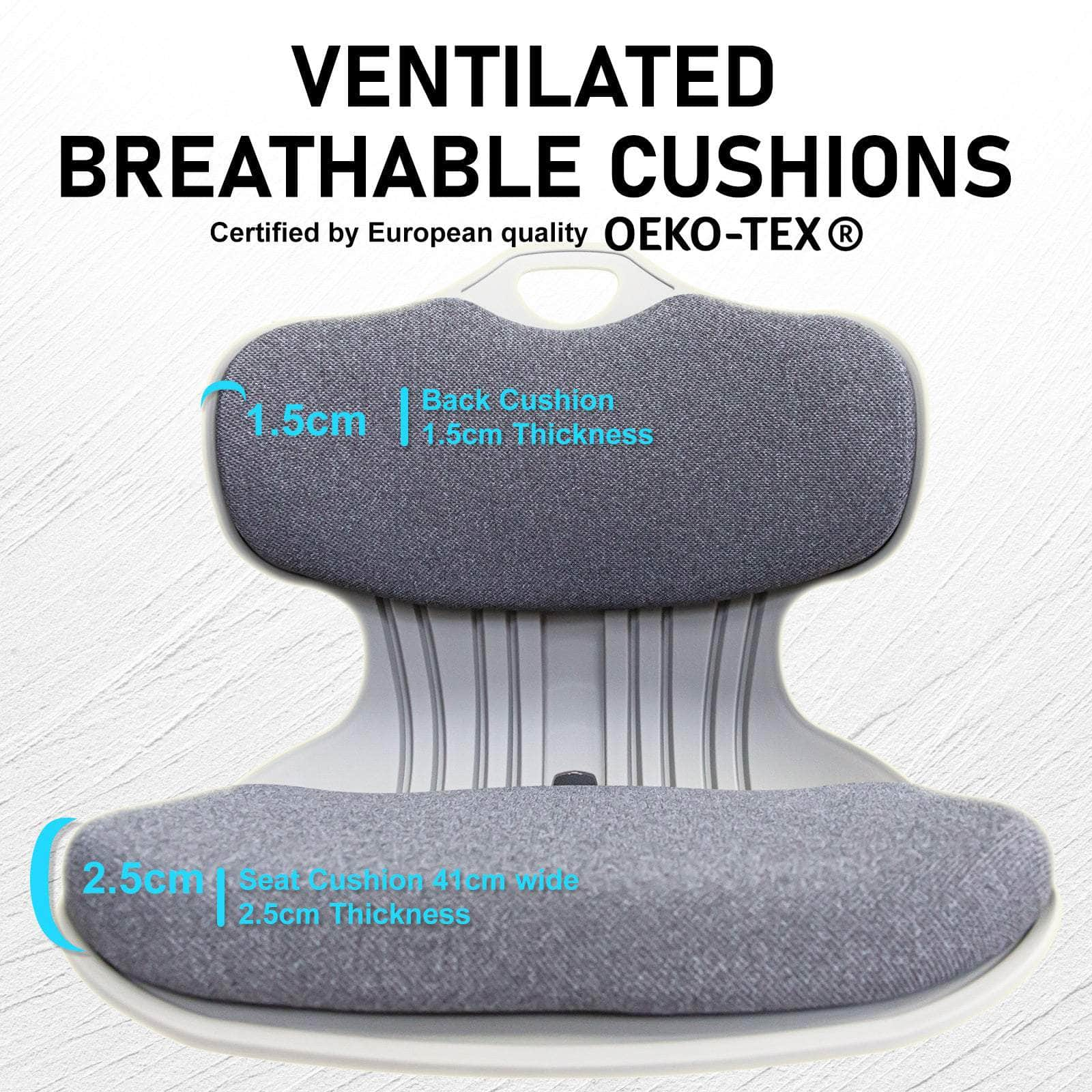 2X Grey Posture Correcting Padded Floor Lounge Chairs