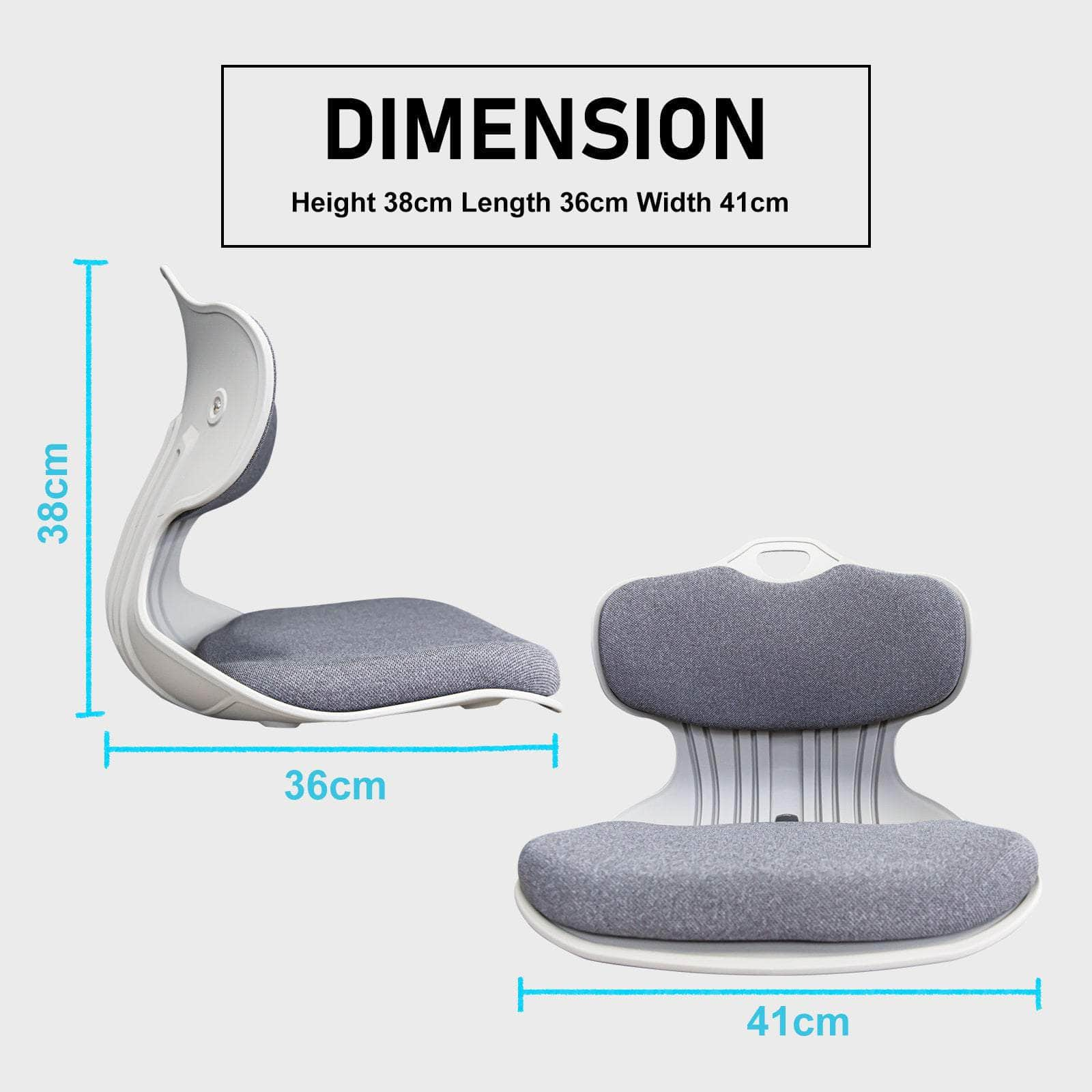 2X Grey Posture Correcting Padded Floor Lounge Chairs