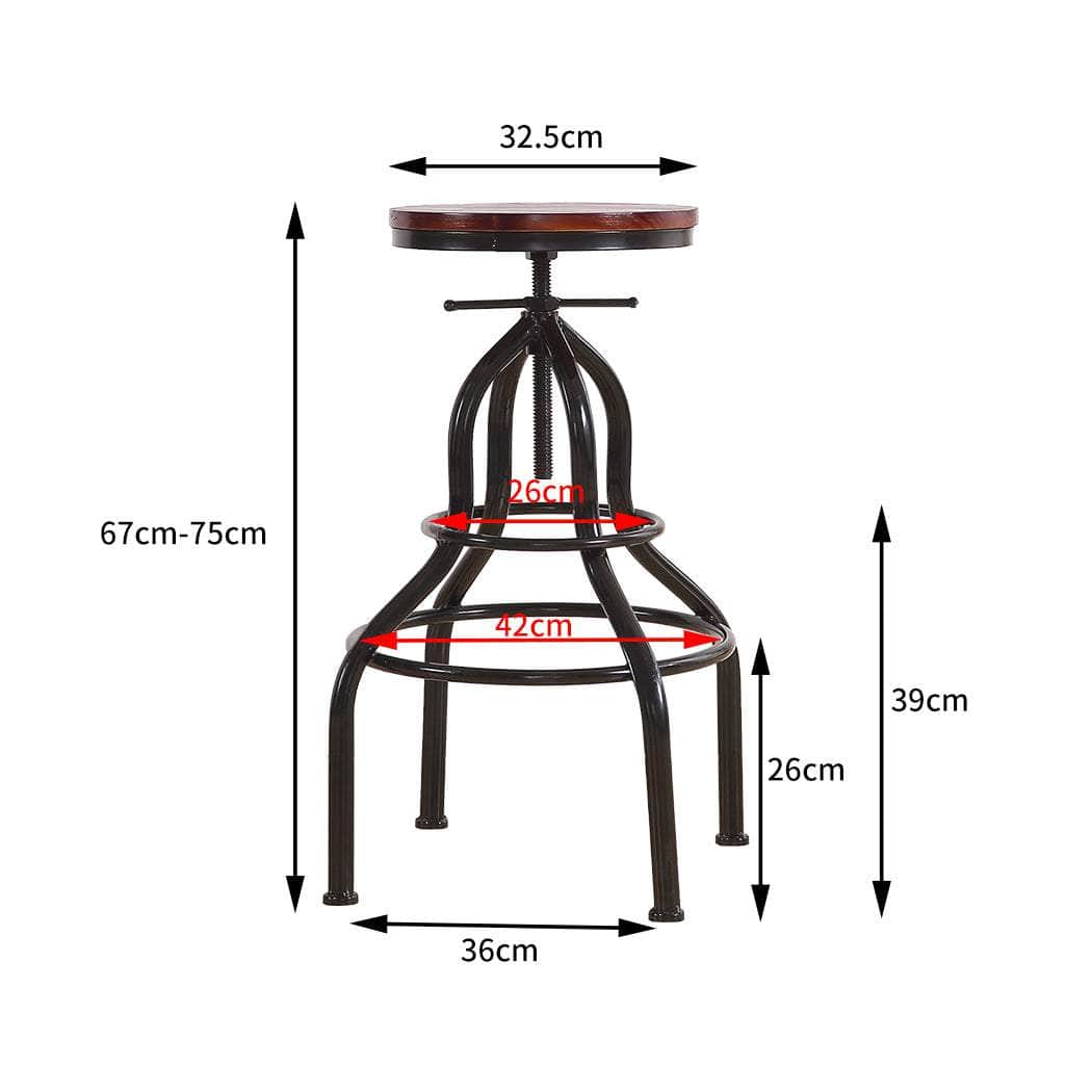 2x Industrial Bar Stools Kitchen