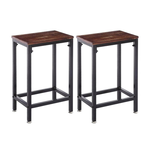 2x Industrial Bar Stools Wooden