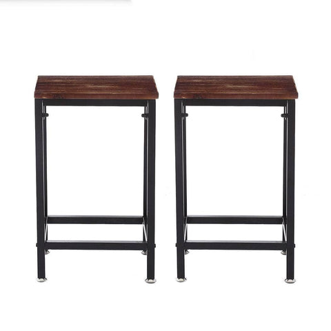 2x Industrial Bar Stools Wooden