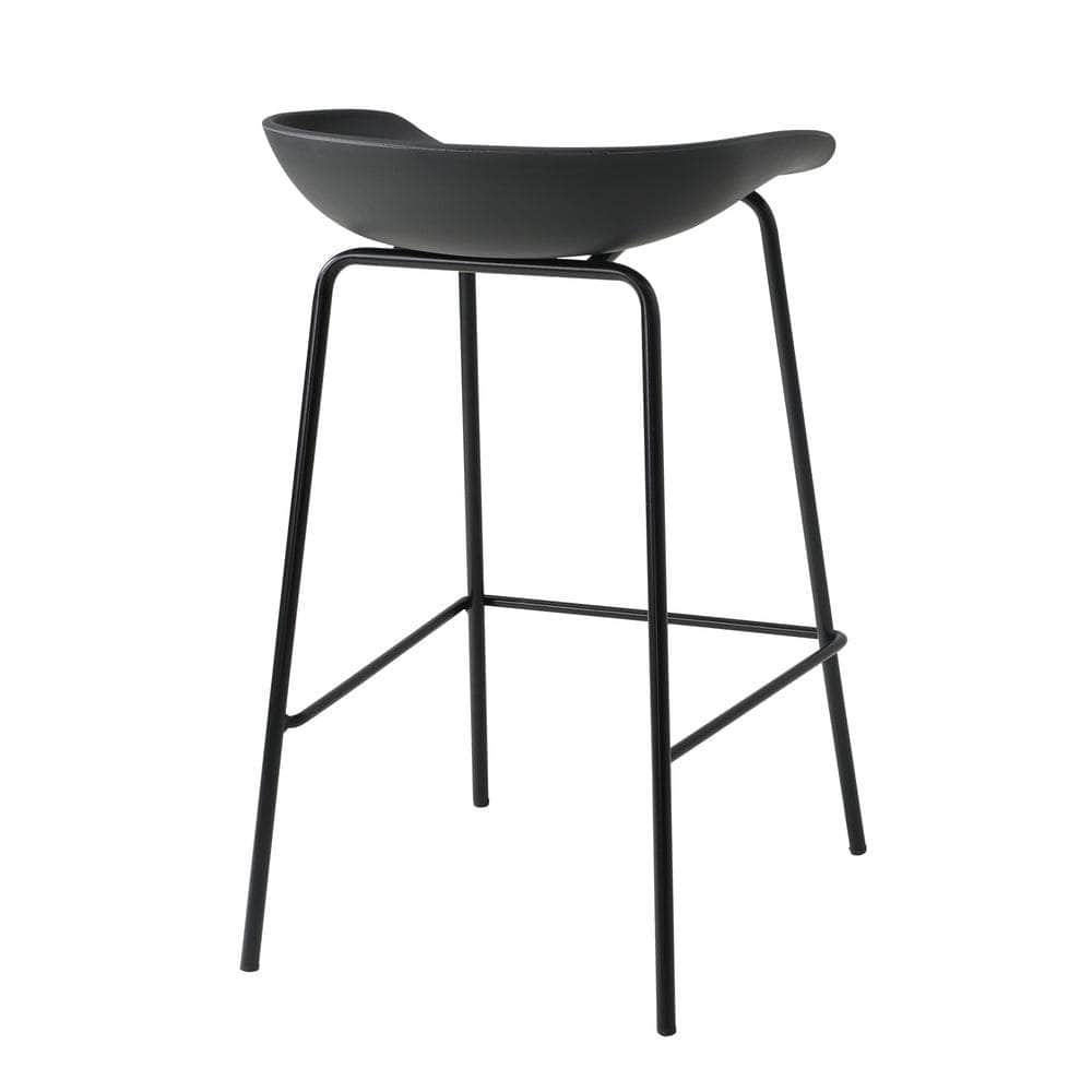 2x Kitchen Bar Stools Dinning Chairs Metal Black