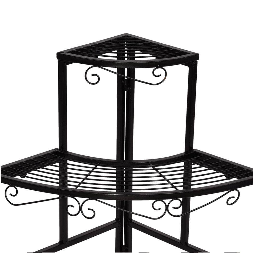 2x Outdoor Indoor Plant Stand Garden Metal 3 Tier Planter Corner Shelf