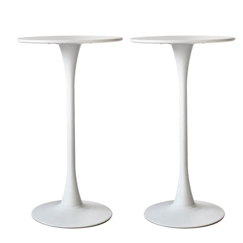 2x Round Bar Table Pub Tables White