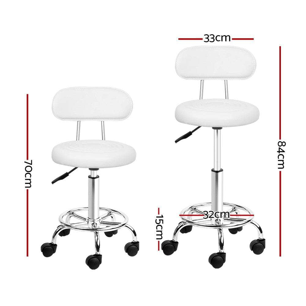 2X Salon Stool Swivel Backrest Chair Barber Hairdressing Hydraulic Lift