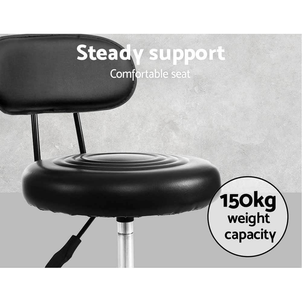 2X Salon Stool Swivel Backrest Chair Barber Hairdressing Hydraulic Lift