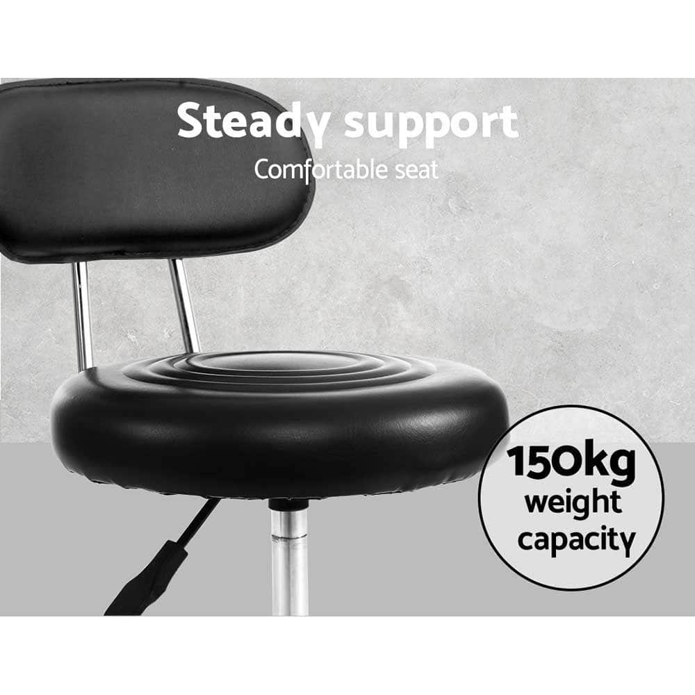 2X Salon Stool Swivel Backrest Chair Barber Hairdressing Hydraulic Lift