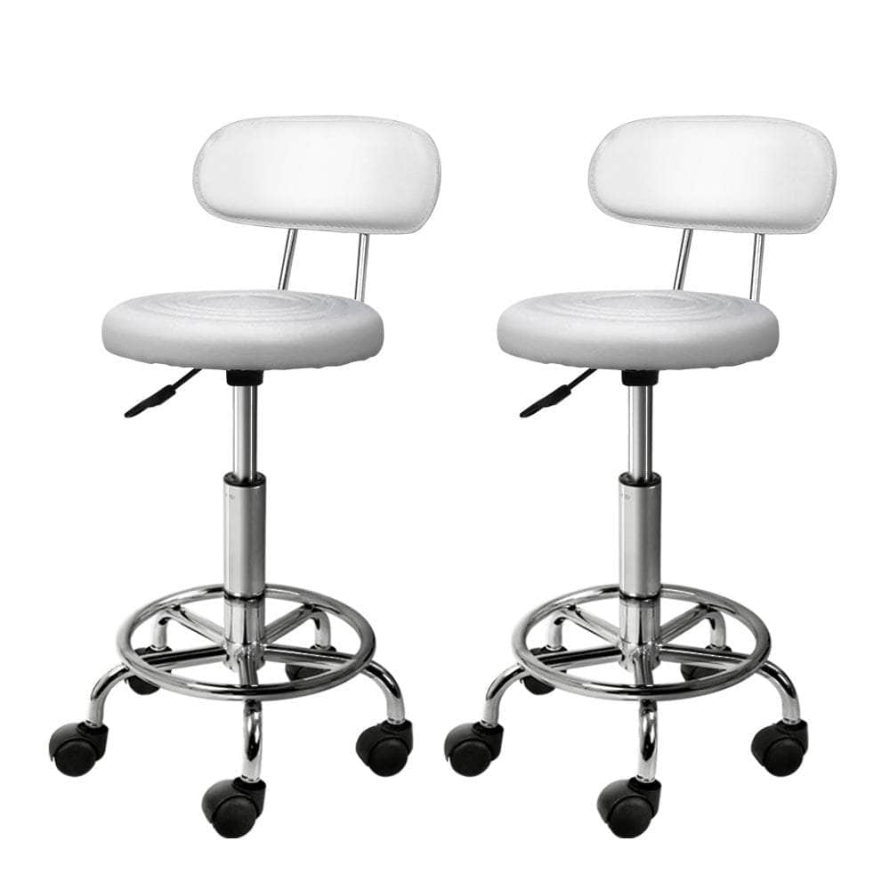 2X Salon Stool Swivel Backrest Chair Barber Hairdressing Hydraulic Lift