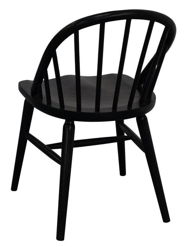 2x Solid Oak Dining Chair - (Black)