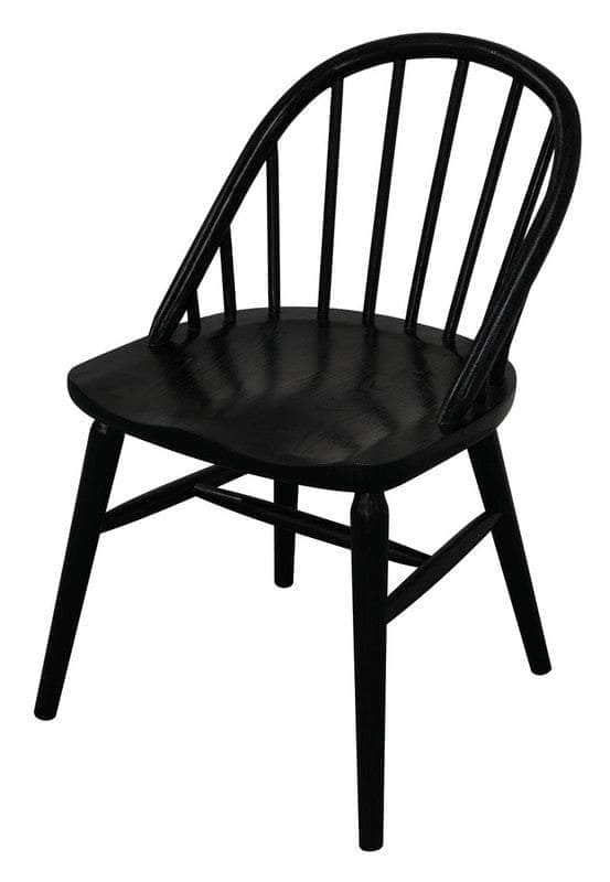 2x Solid Oak Dining Chair - (Black)