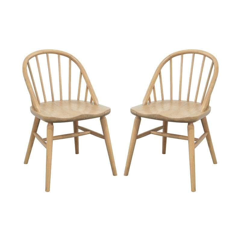 2x Solid Oak Dining Chair - (Black)