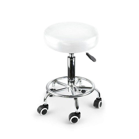 2x Swivel Salon Barstool Hairdressing White