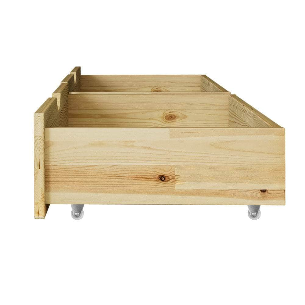 2x Trundle Drawers for Bed Frame with Wheels Wooden