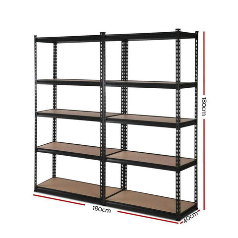 2X1.8M Garage Shelving Warehouse Rack Pallet Racking Storage Shelve Black