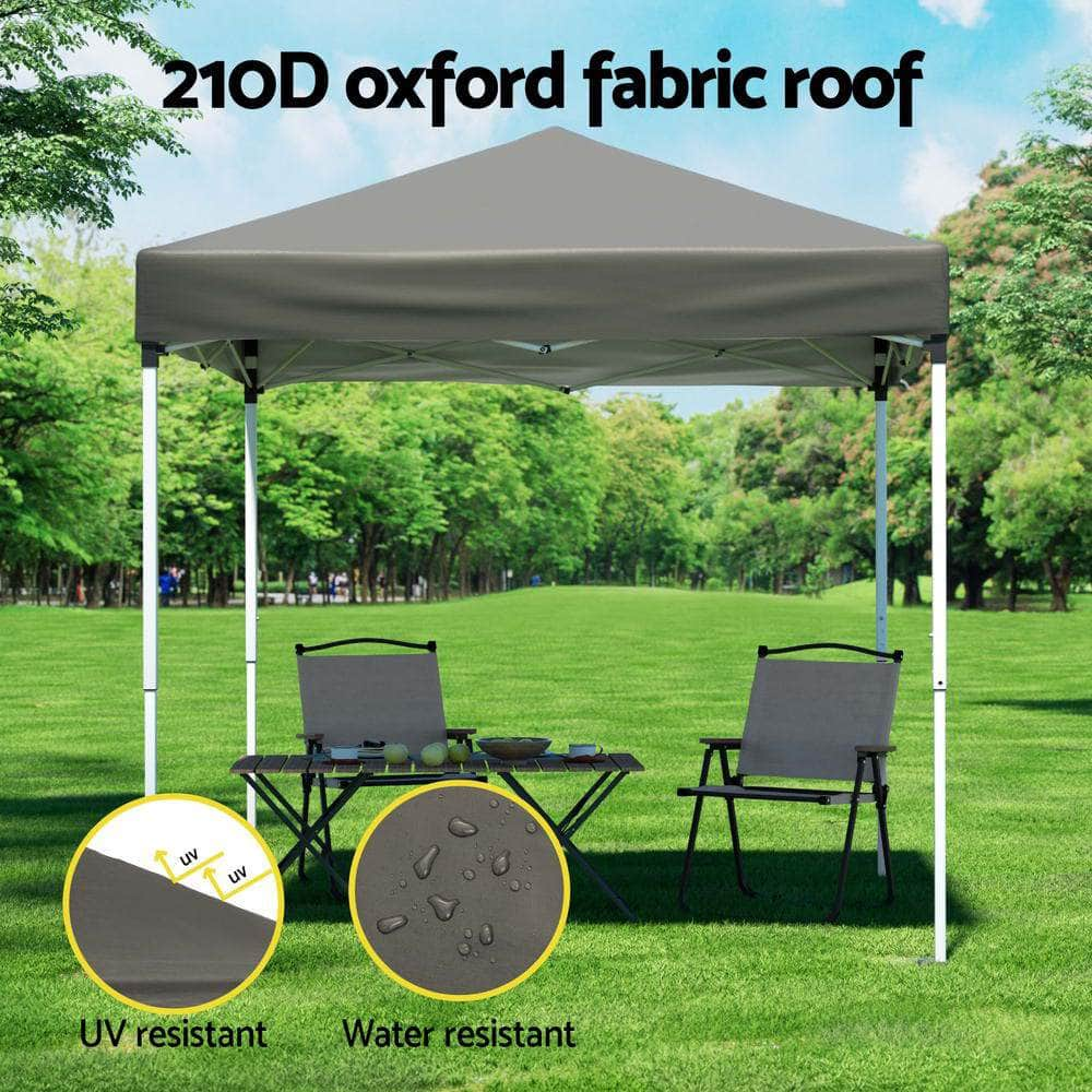 2x2m Gazebo Marquee Outdoor Shade w/ Base Pods Blue/Grey