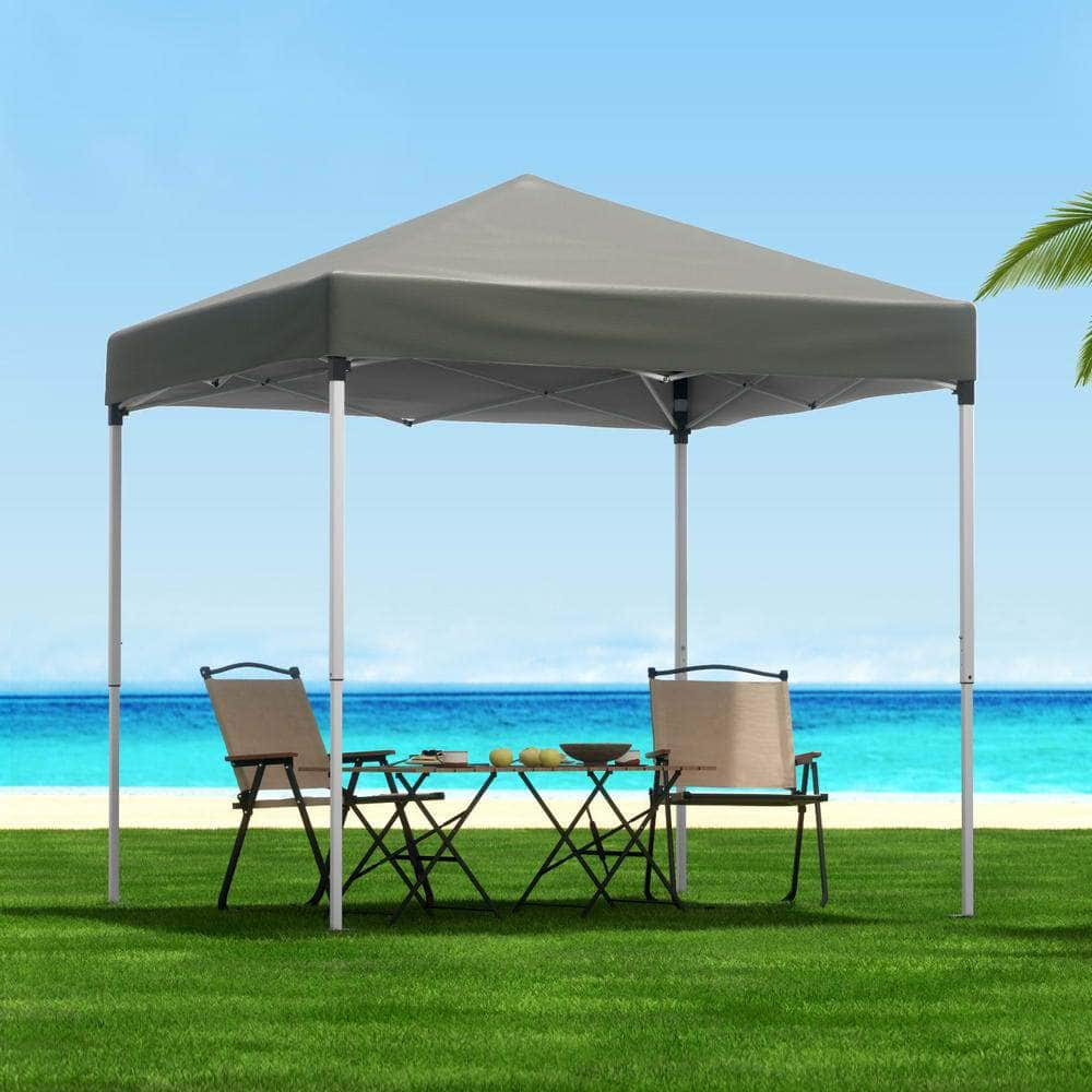 2x2m Gazebo Marquee Outdoor Shade w/ Base Pods Blue/Grey