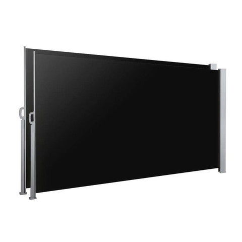 2x3m Side Awning - Retractable Privacy Screen Black