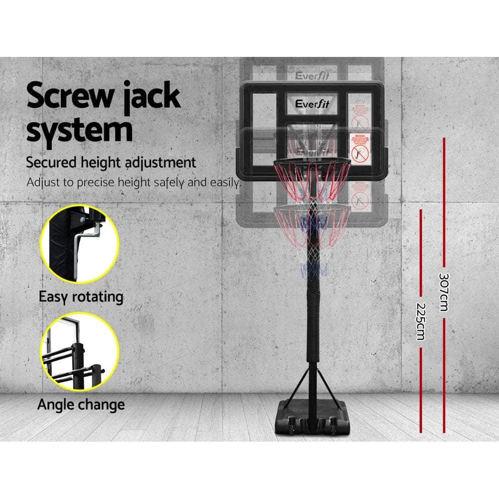 3.05M Basketball Hoop Stand System Adjustable Height Portable Pro Black