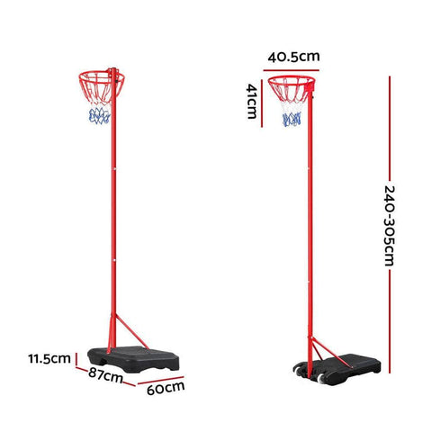 3.05M Netball Hoop Basketball Stand System Net Ring