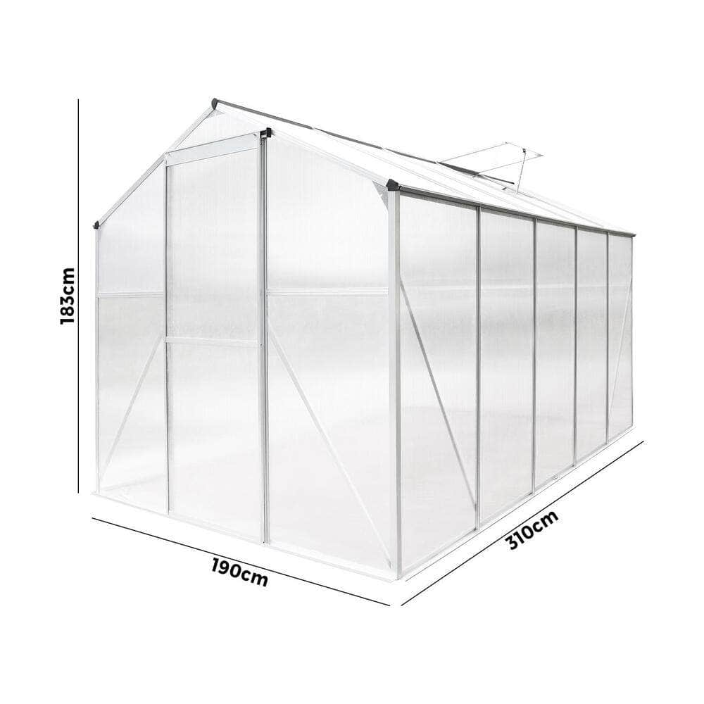 3.1x1.9M Greenhouse Retreat: Aluminium Elegance