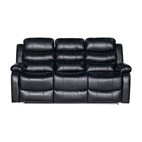 3-2-1 Black Leatherette Recliner With Led Console And Ultra Cushioning