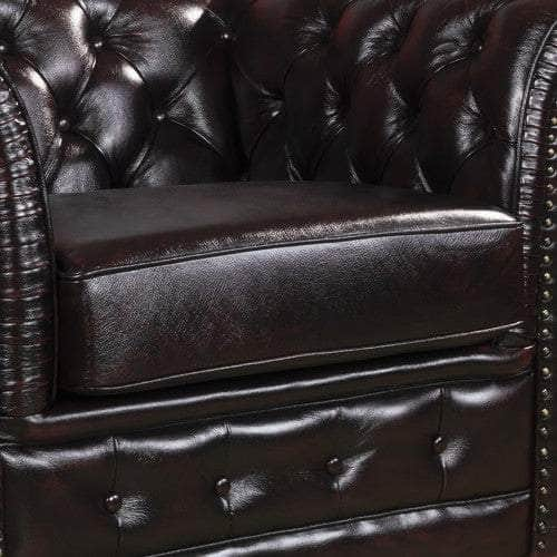 3+2+1 Seater Genuine Leather Upholstery Pocket Spring Sofa Lounge Set In Burgandy Colour