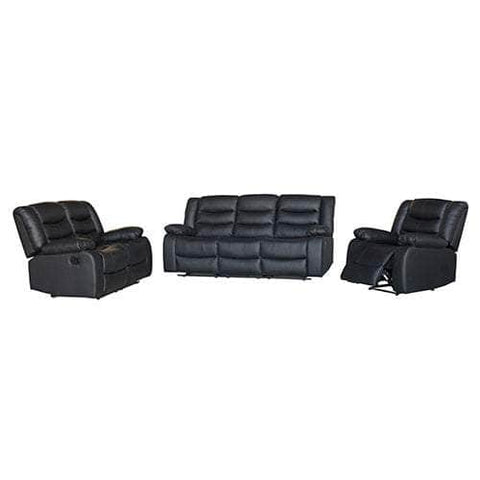 3+2+1 Seater Recliner Sofa In Leather Lounge Couch In Black