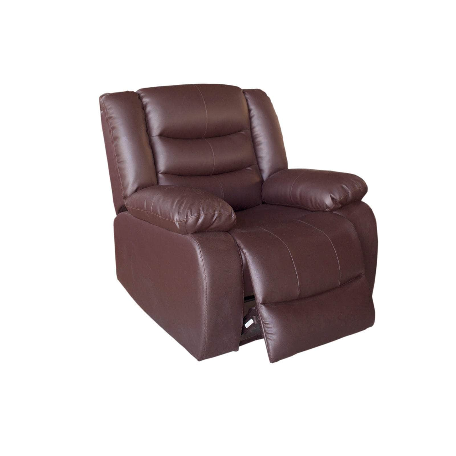 3+2+1 Seater Recliner Sofa In Leather Lounge Couch In Brown