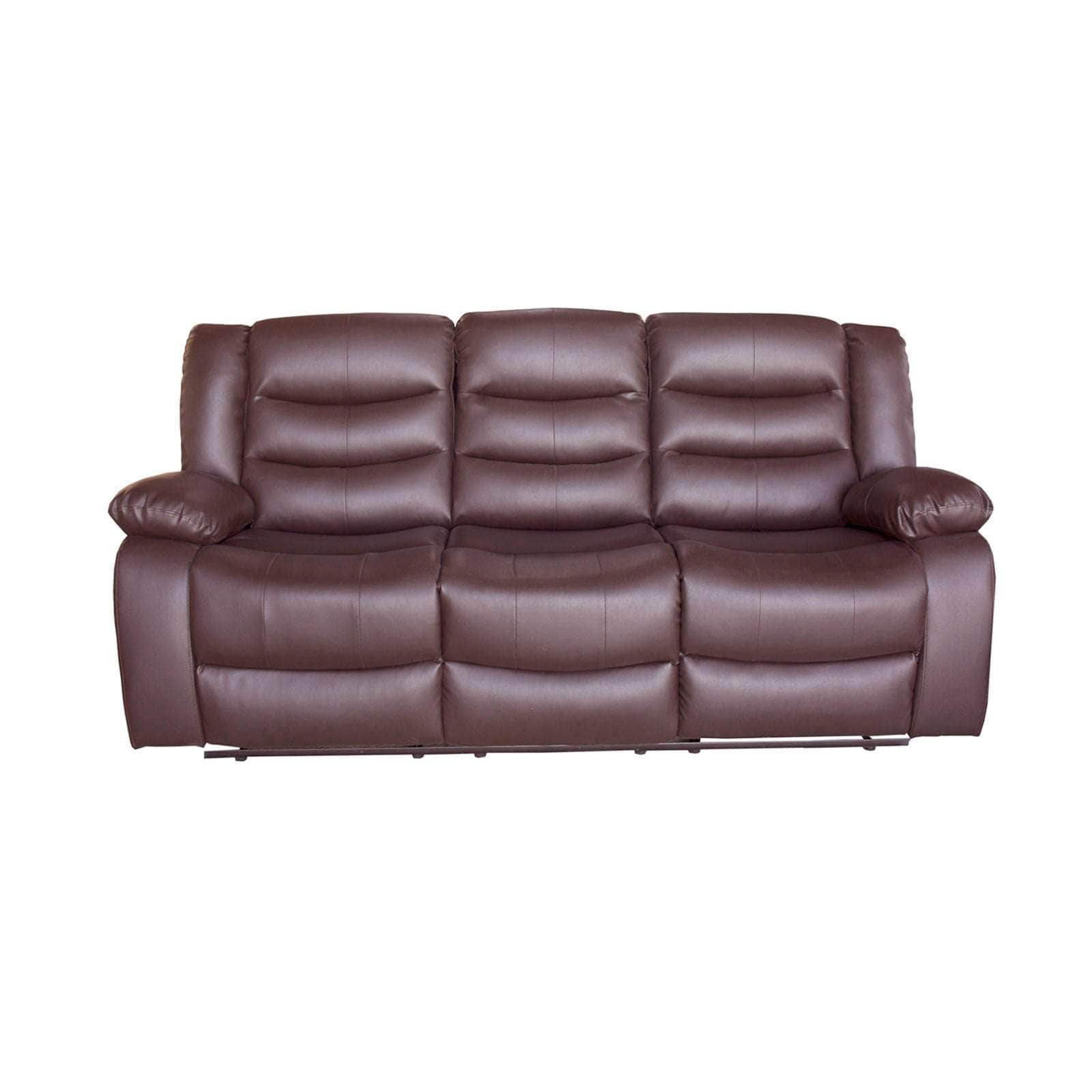 3+2+1 Seater Recliner Sofa In Leather Lounge Couch In Brown