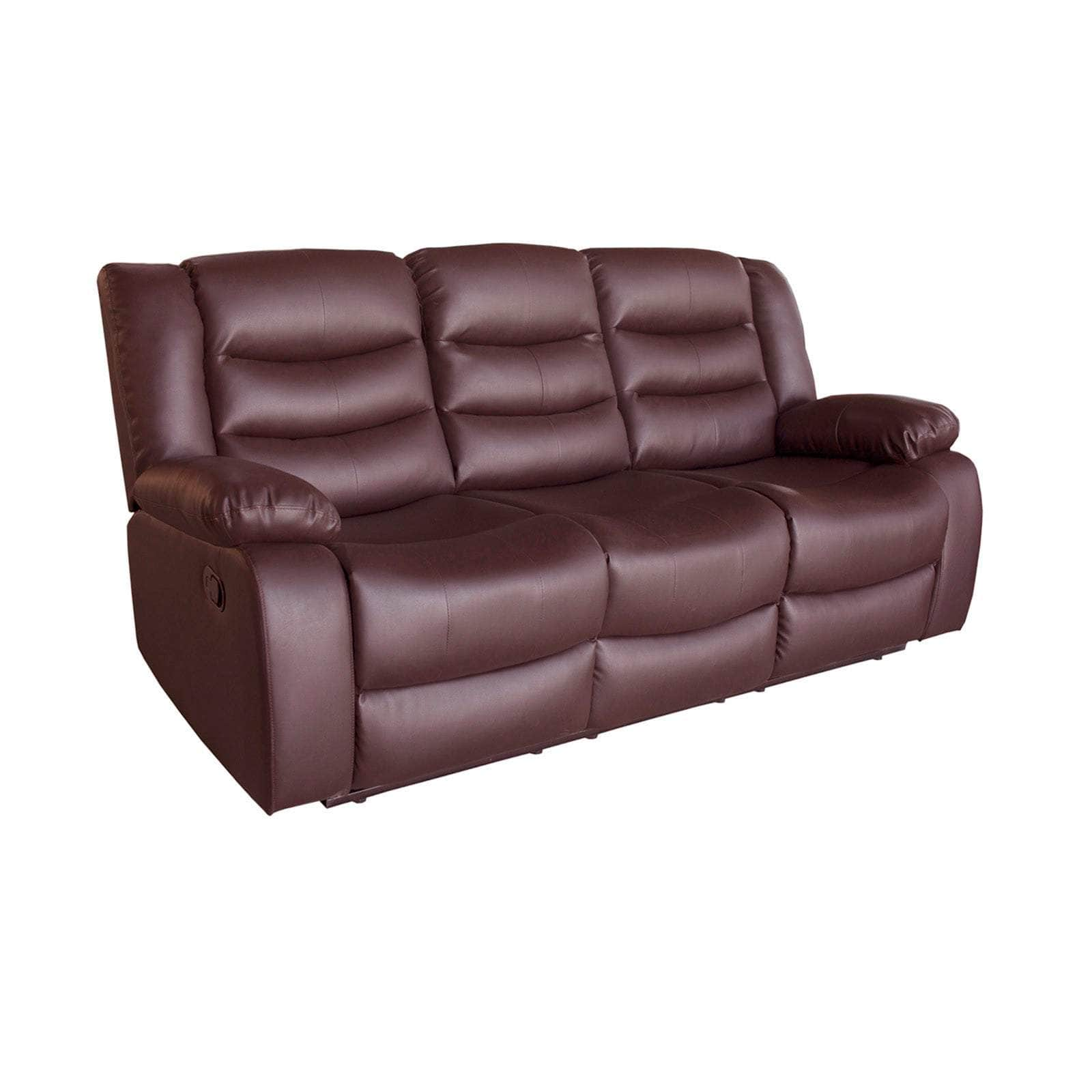 3+2+1 Seater Recliner Sofa In Leather Lounge Couch In Brown