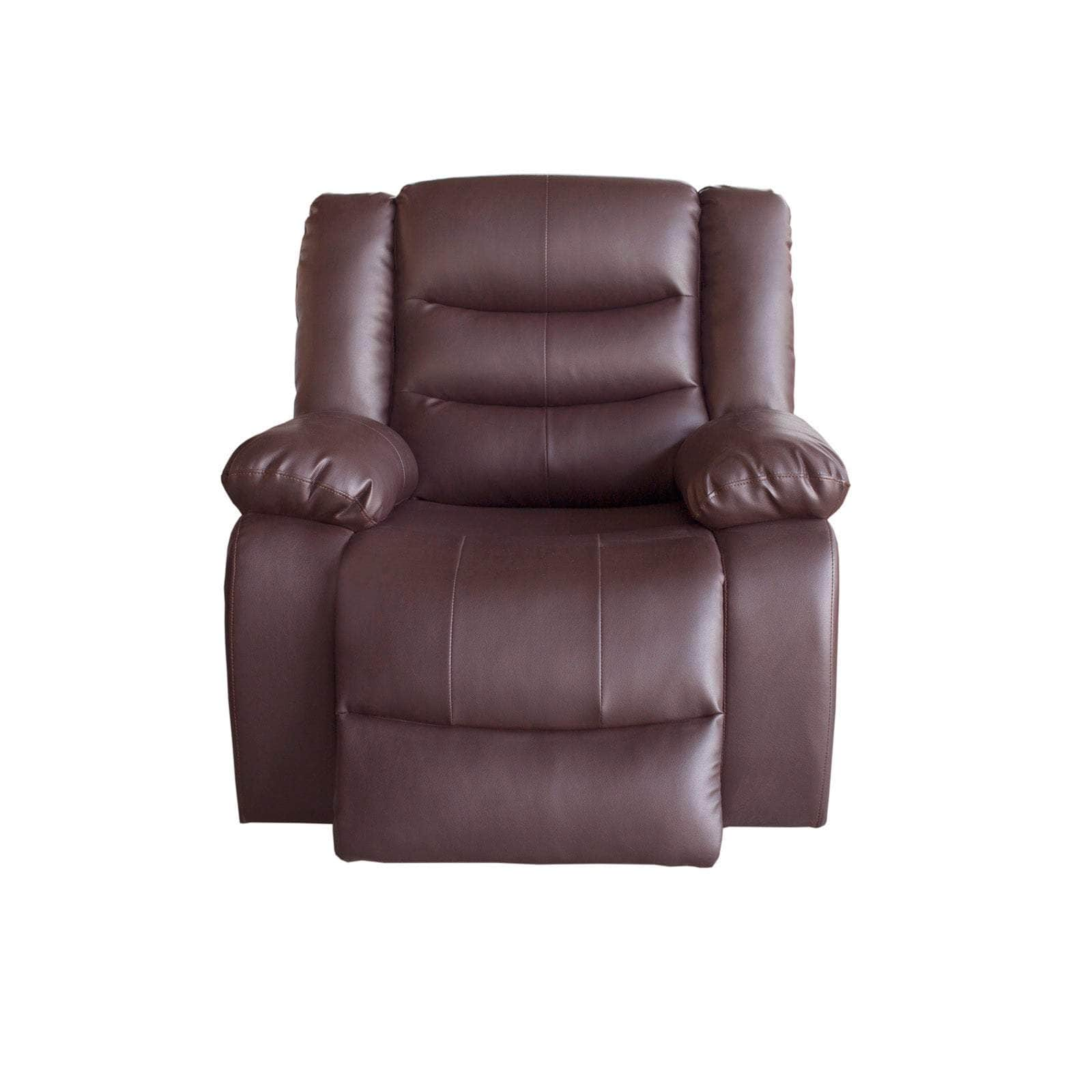 3+2+1 Seater Recliner Sofa In Leather Lounge Couch In Brown