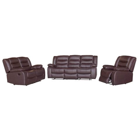 3+2+1 Seater Recliner Sofa In Leather Lounge Couch In Brown