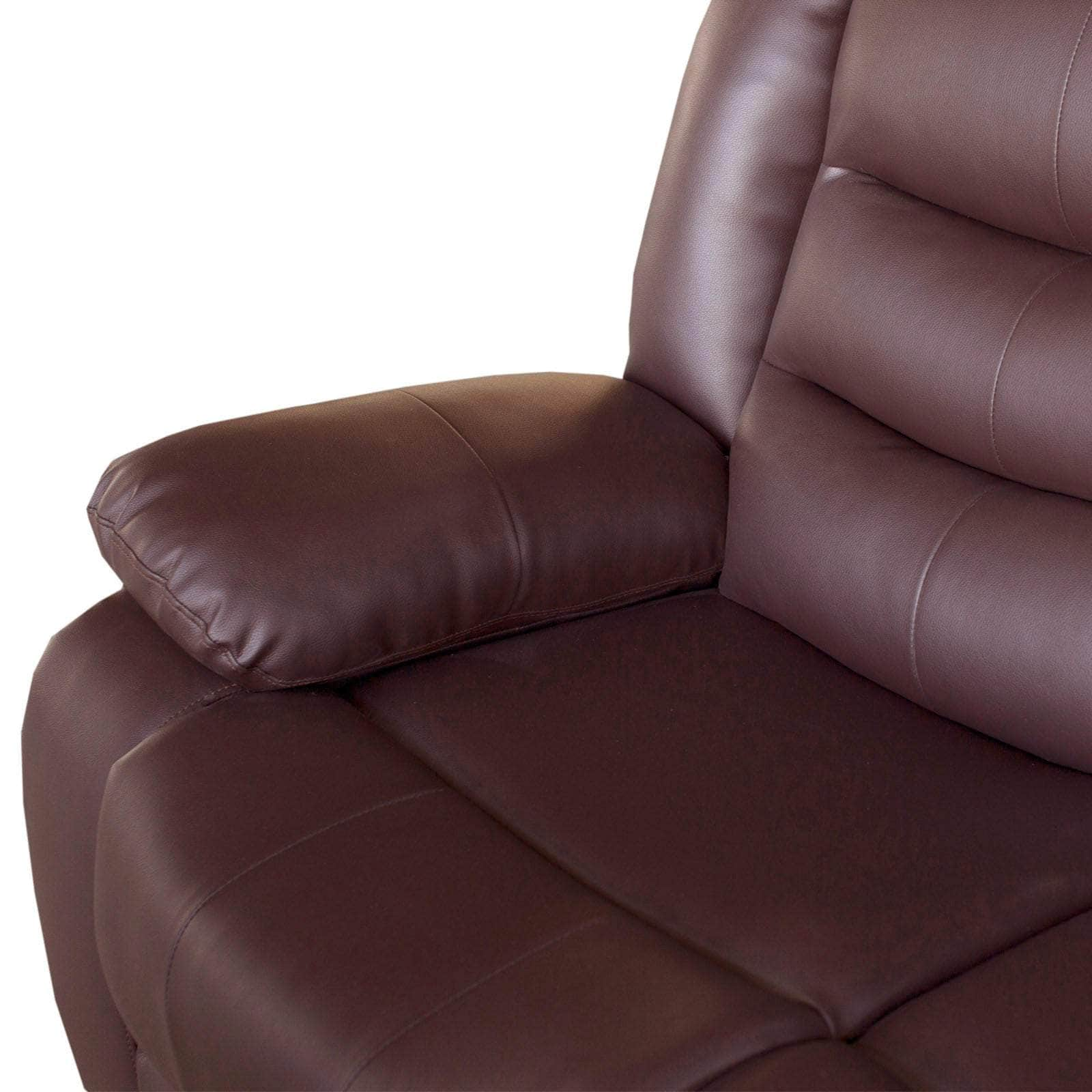 3+2+1 Seater Recliner Sofa In Leather Lounge Couch In Brown