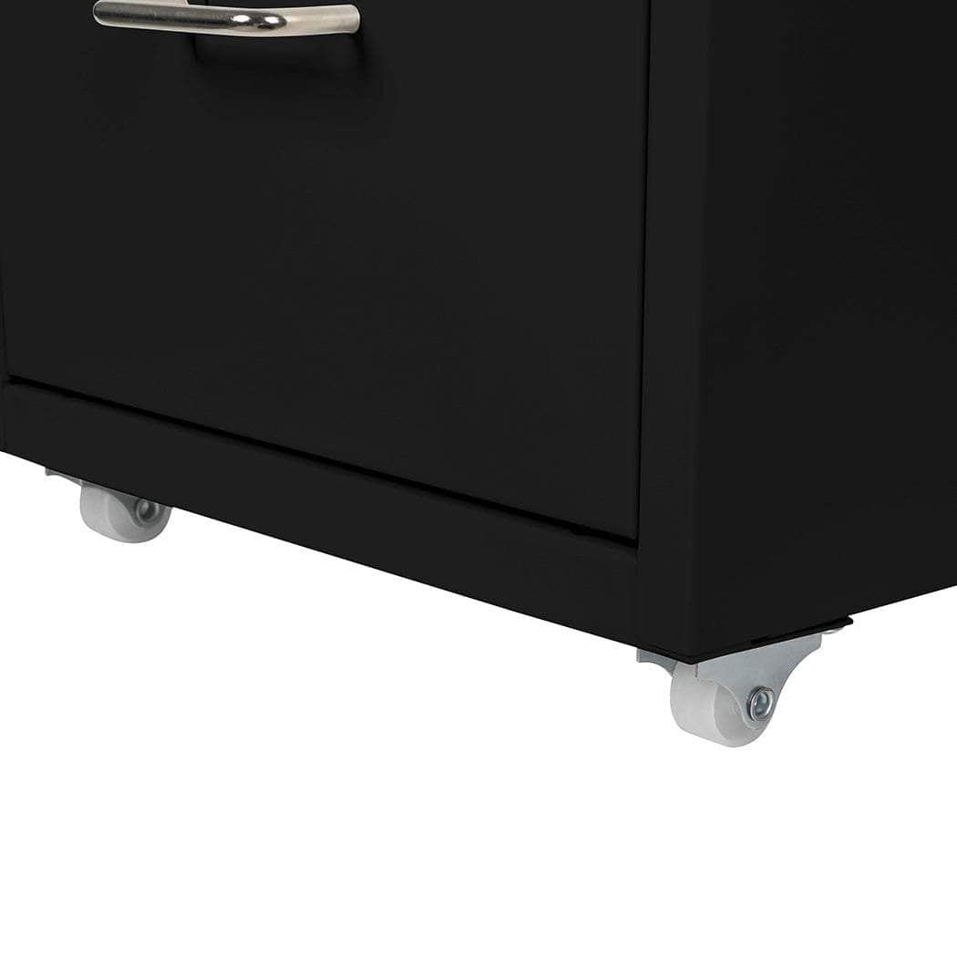 3 Drawer Office Drawers Cabinet Black