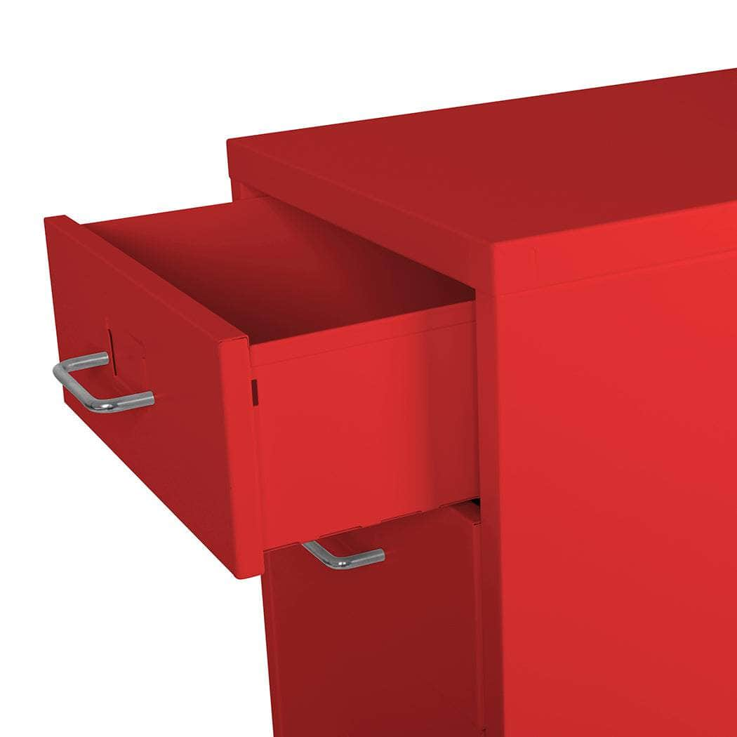 3 Drawer Office Drawers Cabinet Red