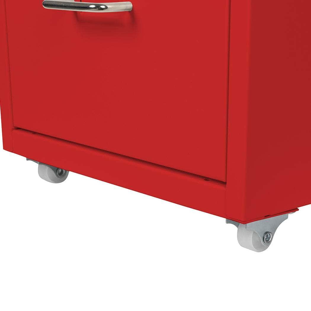 3 Drawer Office Drawers Cabinet Red