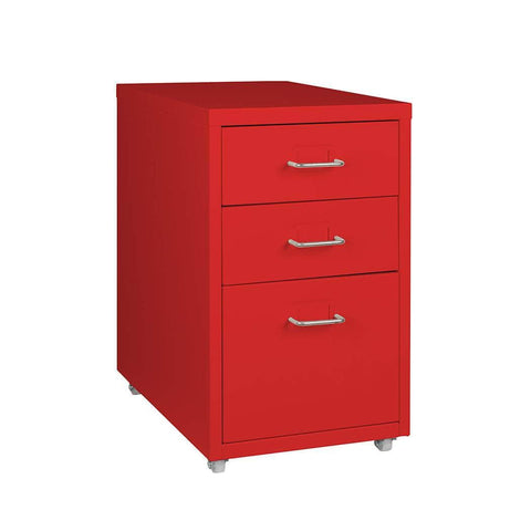 3 Drawer Office Drawers Cabinet Red