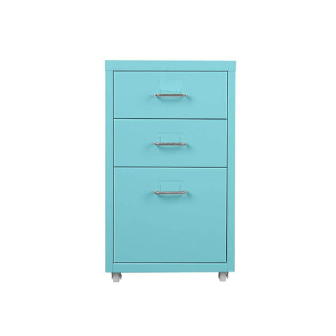 3 Drawer Office Drawers Cabinet Turquoise