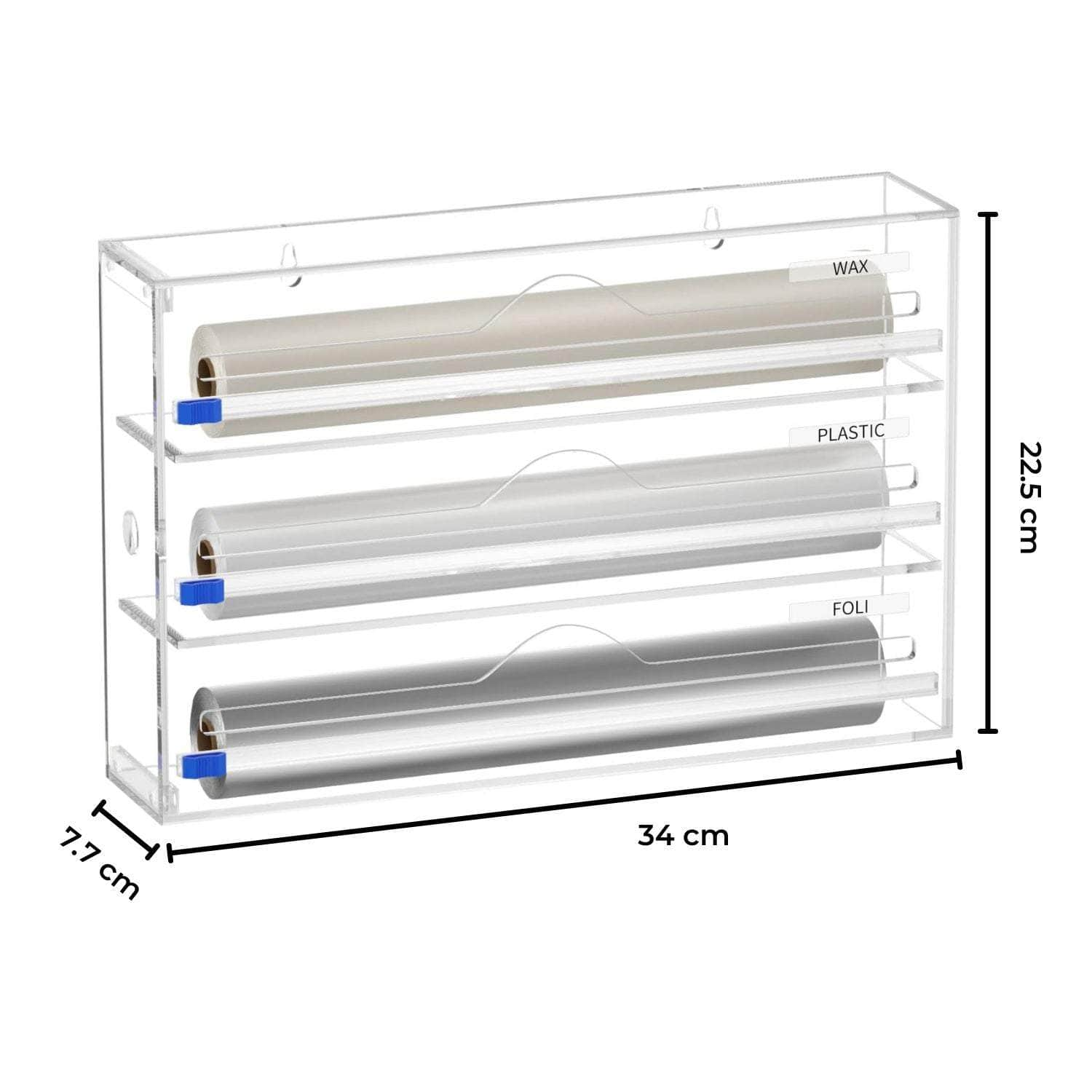 3 In 1 Acrylic Wrap Dispenser With Cutter And Labels Clear