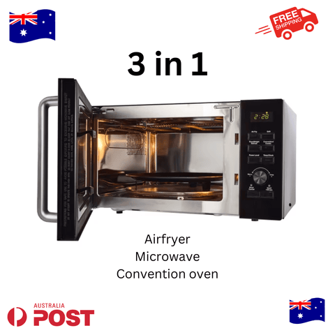 3-in-1 Air Fryer Electric Convection Oven Bake & Microwave 28L Grill Reheat Food