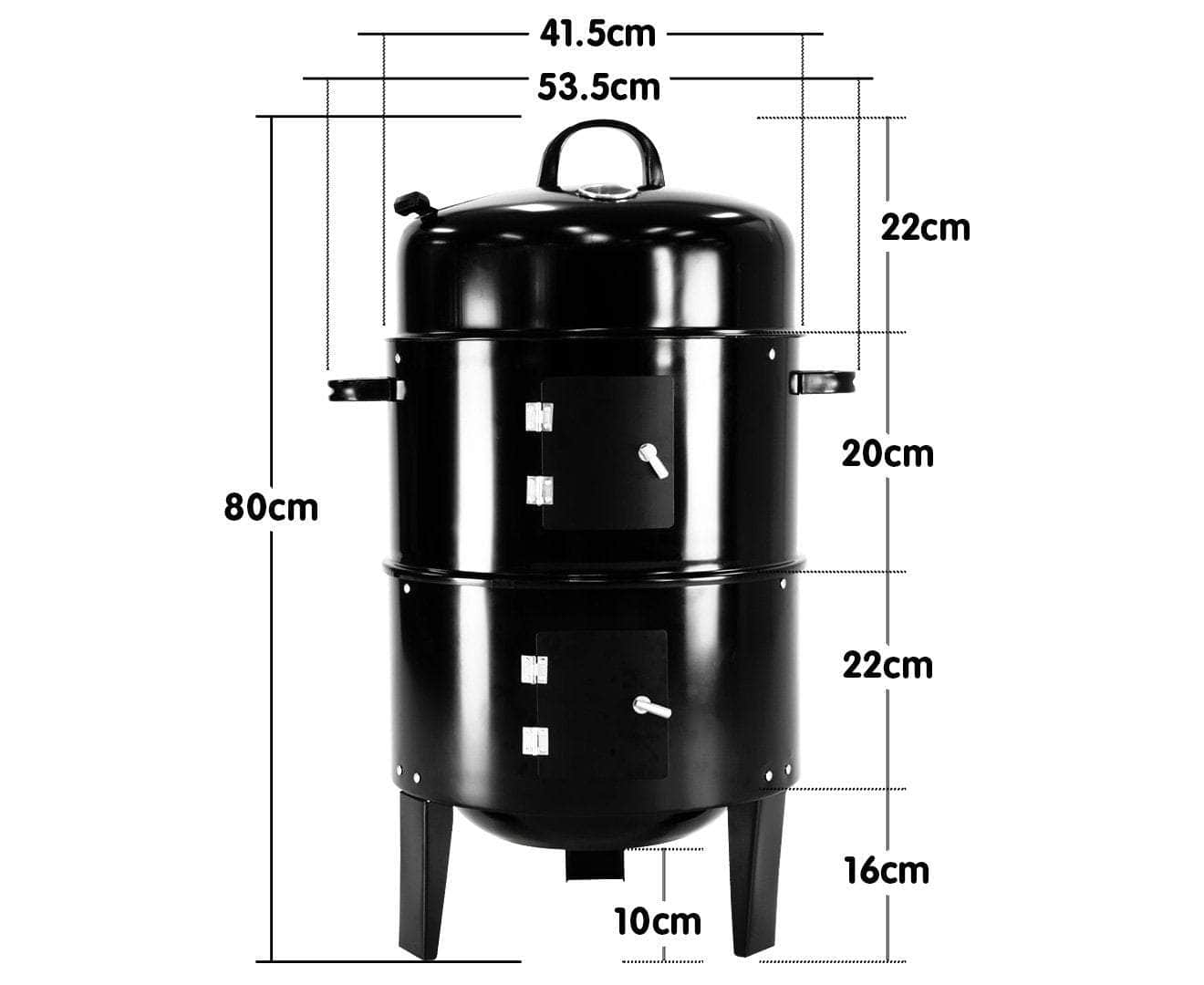 3-in-1 Charcoal BBQ Smoker