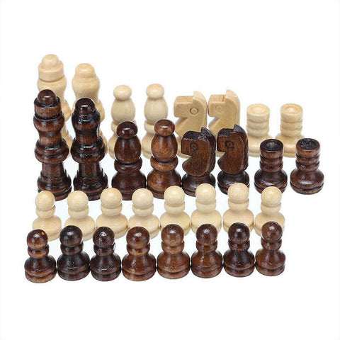 3-In-1 Wooden Chess Set With Folding Chessboard