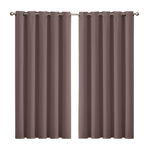 3 Layers Eyelet Blockout Curtains 180x230cm Taupe