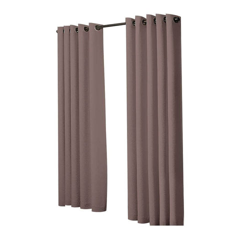 2x Blockout  Taupe Curtains Panels 3 Layers