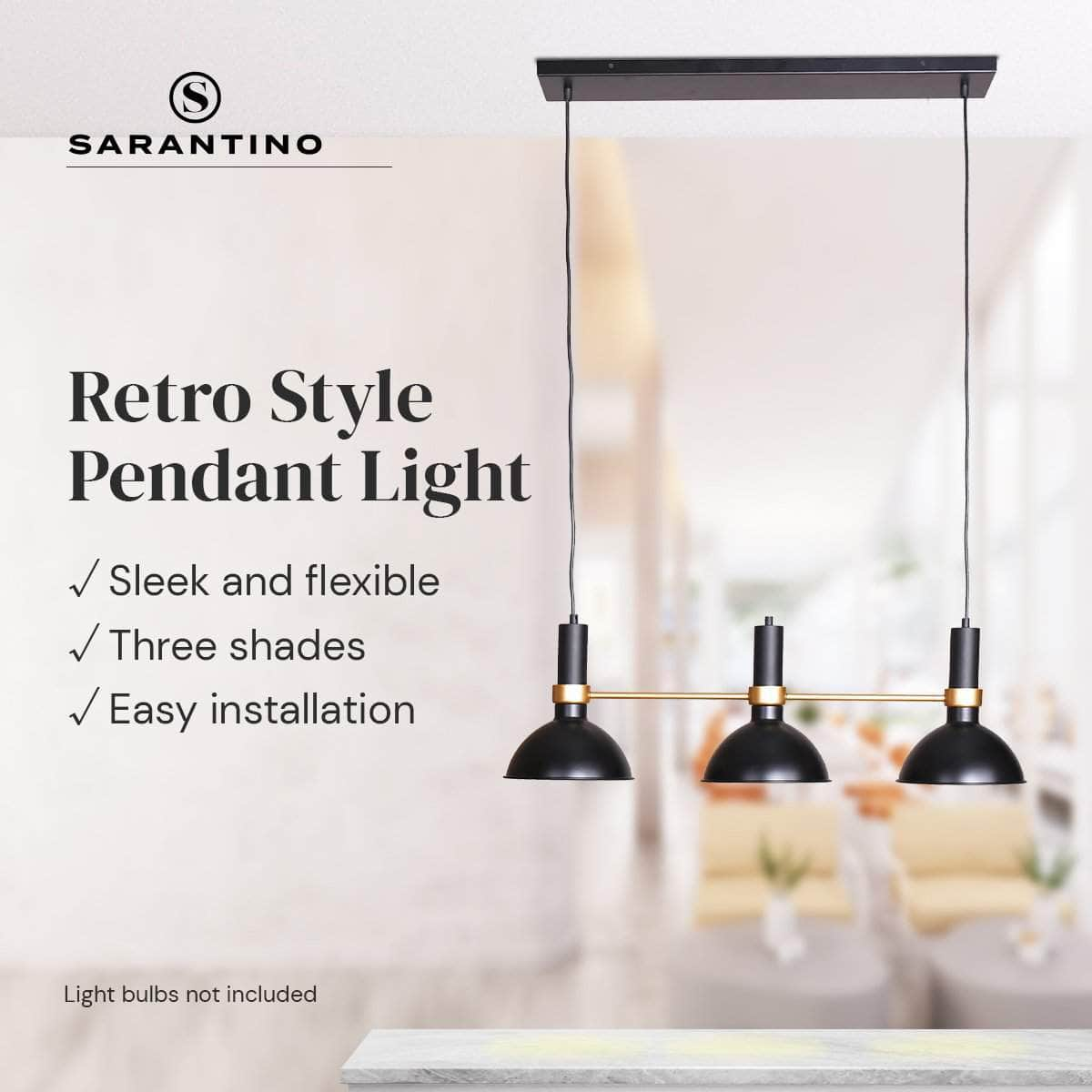 3-Light Hanging Pendant Lamp